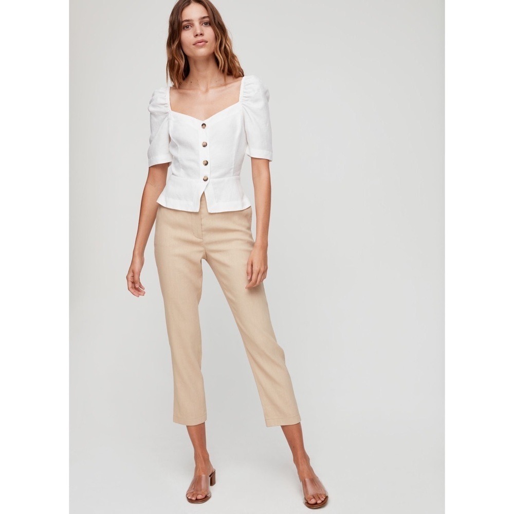 Aritzia Wilfred Cherice Linen‎ Trouser Pants Size 0
